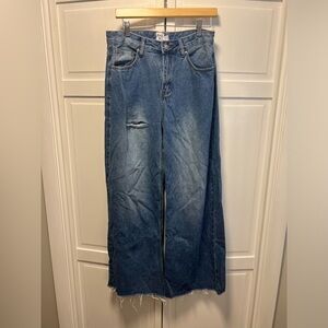 Princess Polly Distressed Denim Flare Jeans